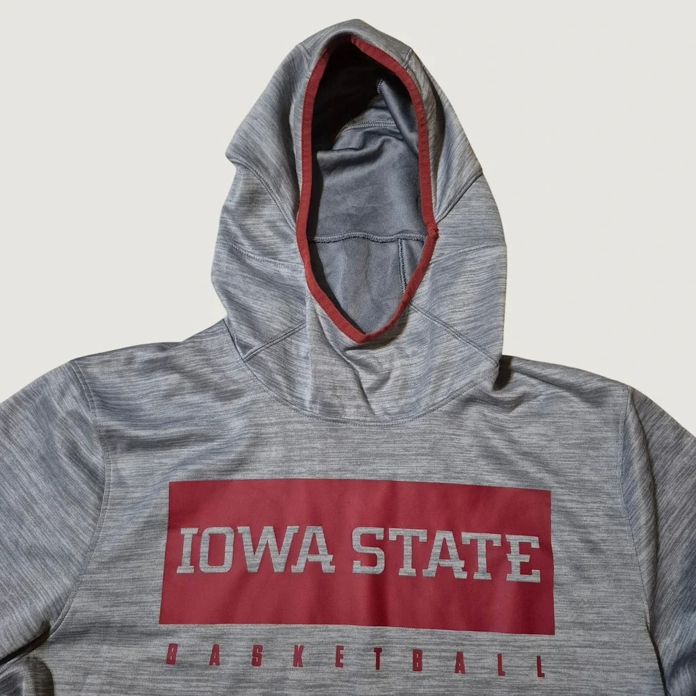 Nike Iowa State Cyclones Basketball Hoodie Mens M Dri-FIT Gray NCAA Pullover